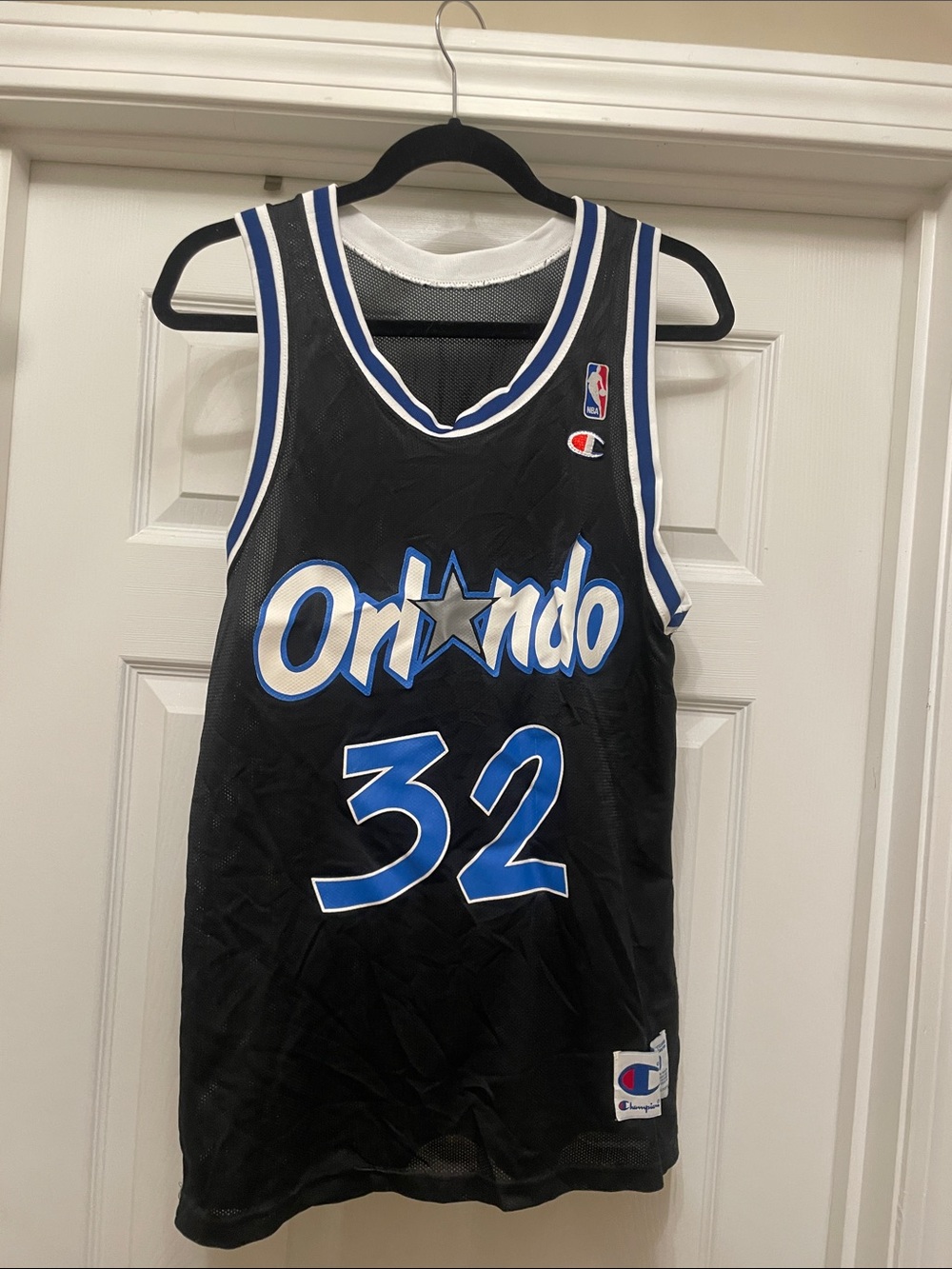 Champion Orlando Magic #32 Black NBA Basketball Jersey Shaquille o’Neal 90s